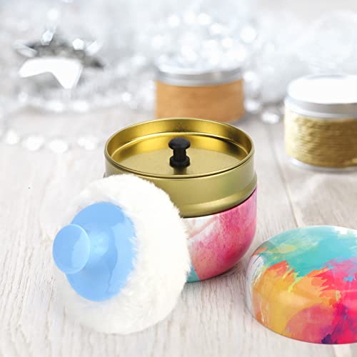 LIONVISON Babypuder Dose, Body Puderdose mit weichem Puderquaste Reisebehälter für Körperpuder, Home Travel Puderetui für Talkumpuder und lose Puder (Bunt)