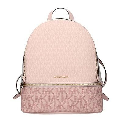 Michael Kors Rhea 35f4s8tb2j - Zaino con logo, misura media, colore: rosa cipria, nero, taglia M, Nero, M