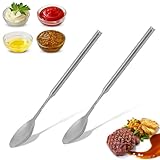 2 Pcs Stainless Steel Telescopic Spoons, 62cm Long Extendable Stirring Spoons for Barbecue Tableware Supplies