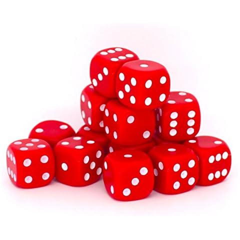 Big Cherry Dice, 50 x 12mm Round Corner Spot - Red Cover