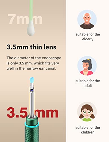 Bebirdpro Ear Wax Removal Tool Safely Cleaning Ear Canal At Home,Ear Cleaner With Hd Camera And 6 Led Lights, Ear Camera And Wax Remover For Ios, Android Smart Phones M9, Dark Green #TOP6