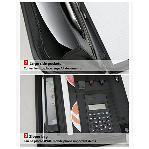 Porte-documents A4 en cuir avec fermeture éclair pour organiser vos dossiers de conférence - 5
