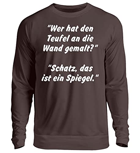 Pull unisexe Teufelsweib marron vêtement confortable automne taille Small