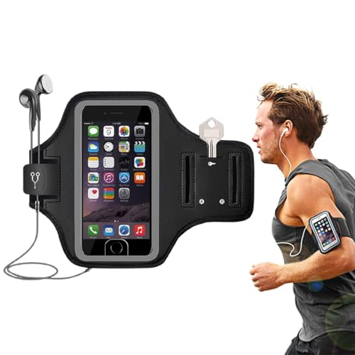 DULZEN Sportarmband Handyhalterung Joggen Handytasche Joggen mit Kopfhörertasche Schweißfest Tasche Running Armband für iPhone 16 15 14 13 12 11 Pro Max Galaxy S25 S24 S23 Ultra bis zu (7,9 Zoll)