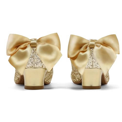 Image of K KomForme Girls Dress Shoes Toddler Glitter Mary Jane Heels