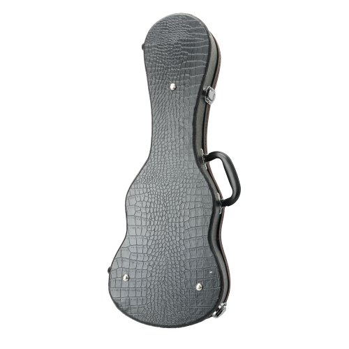 LYKOS Student 23\" Concert Python Pattern Leather Ukulele Case Classic Hard Case (Black) - Thumbnail 6