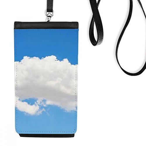 Bourse en cuir suspendu bleu ciel et blanc pour smartphone et monnaie