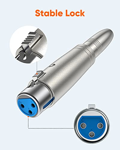 CableCreation Pack 5 Adaptadores XLR 3 Pin Hembra a 1/4" Hembra miniatura 3
