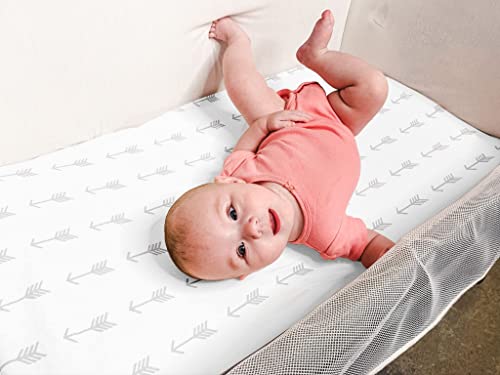 Bassinet Bed Sheets – Bassinet Fitted Sheets 4 Pack – 100% Jersey Knit Cotton Cradle Sheets – Bassinet Bedding For Standard Size Oval Or Rectangular Bassinet Pads – Bassinet Sheet For Boy & Girl #TOP1