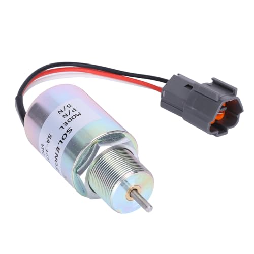 Fuel Shutoff Control Solenoid Valve Engine Shut Off Stop Solenoid Valve Replacement for Volvo EC15B EC25B EC13B EC35 EC30 Replaces SA-3725-12 SA3715-12