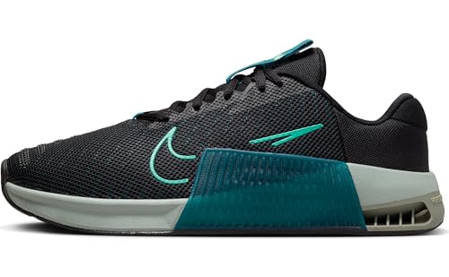 NIKE Men's Metcon 9 Low, Black Geode Teal Clear Jade Mica Green, 12 UK, 13