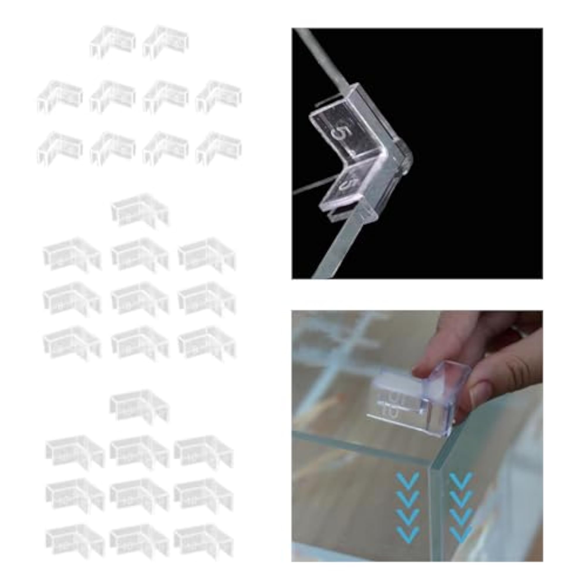 10Pcs Clear Aquariums Corner Protector Guards for Fish Tanks, 5mm