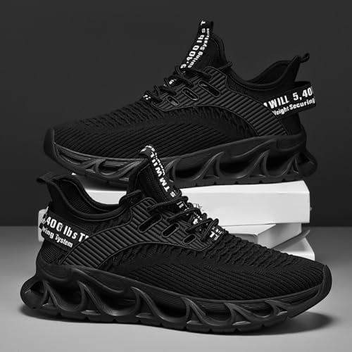 Mens Breathable Lightweight Running Shoes Blade Tennis Walking Sneakers Comfortable Fashion Non Slip Work Sport Athletic Shoes (Orange,8)3