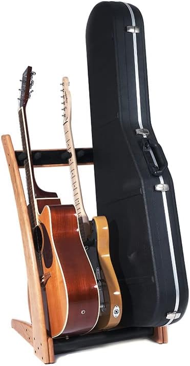 Ruach GR3 Curve 3 Way Customisable Guitar Rack for Guitars and Cases - Cherry
