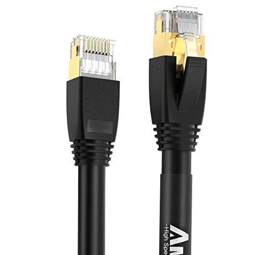 Fluke DSX8000 Passed Cat8 Ethernet Cable, AMPCOM S/FTP CAT8 Patch Cable, Industrial 22AWG High Speed 40Gbps 2000Mhz LAN Cord with Gold Plated RJ45 Connector 16ft/5m