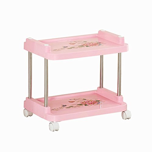YuanYu Trolley-Multifunctional Beauty Car Hair Salon Trolley Home Kitchen Bathroom Tool Car Shelf shelf trolley (Color : Pink, Size : 46 * 31 * 67CM)