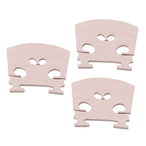 Yibuy Burlywood Violin Fiddle Bridge for 4/4 Size Set of 3