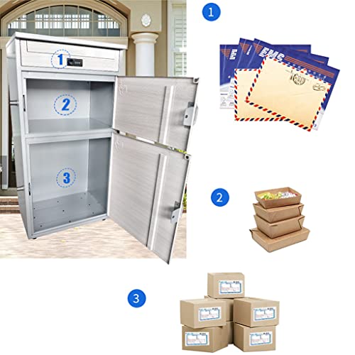 Wxj Home Antitheft Parcel Drop Box Metal Freestanding Floor Letterbox Oversized Lockable Mailbox, Modern Front Door Parcel Mailbox For Secure Parcel And Mail Delivery #TOP2