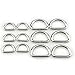 HAO PRO Extra Thick Welded Strong 2 Size D Shape Rings D Ring Metal Heavy Duty Silver 0.62 1 Inside Width 12 Pack for Dog Collars Harnesses Fabric Paracord DIY Strap Webbing Craft Smooth Rust Proof