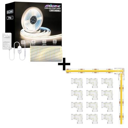 Tira LED MIWISE COB 20ft 4000K Dimmable con Controlador miniatura 1