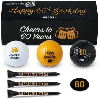 Horrible Balls Golf Birthday Gift Sets - 40th 50th 60th 70th - Perfect Novelty Golfing Present For Him or Her