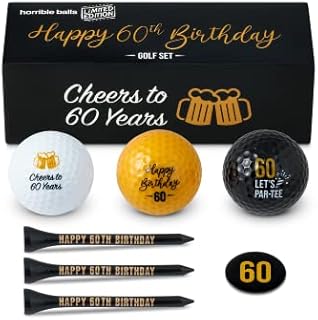 Horrible Balls Golf Birthday Gift Sets - 40th 50th 60th 70th - Perfect Novelty Golfing Present For Him or Her