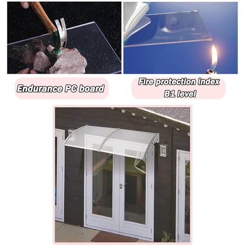 Refugio for la Lluvia en Patio y Ventana con Estructura de Aluminio Resistente 6