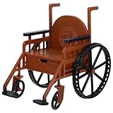 BESTonZON Miniatur Rollstuhl mit Krücken Realistisches Puppenhauszubehör für Bjd Puppen Brauner Puppenrollstuhl für Rollenspiel und Sammler