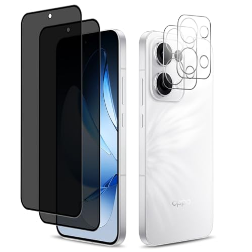 Privacy Vetro Temperato Compatibile con Oppo Reno13 5G 2 + 2 Pezzi Protezione Obiettivo Fotocamera Anti Spy Pellicola Protettiva Anti-Graffio Durezza 9H per Oppo 5G