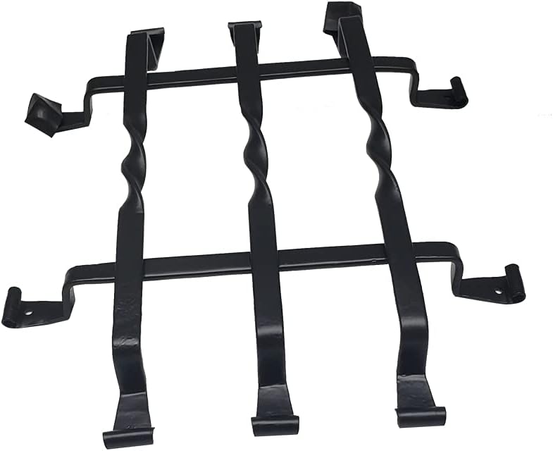 PRIMA Decorative Hardware Gate Speakeasy Grille, Iron Flat Bar Twist Design 105, Black Powder Coated Finish Speakeasy Door Grille - for Wood Passage Door, Wood Gates & Garage Door (15.5″ x 12.5″)