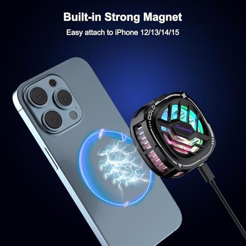Cubonic X76 Magnetic/Clip Attachment 3 Gear Mobile Cooler, RGB, Quiet Operations Cooling Fan, Semiconductor Technology Mobile Radiator with Larger Cooling Area (Black) Cubonic X76 Magnetic/Clip Attachment 3 Gear Mobile Cooler, RGB, Quiet Operations Cooling Fan, Semiconductor Technology Mobile Radiator with Larger Cooling Area (Black)