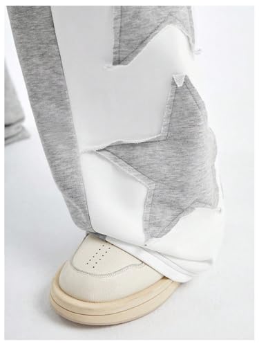 GORGLITTER Men's Y2k Baggy Sweatpants Star Print Hip Hop Pants Drawstring Wide Leg Track Pants3