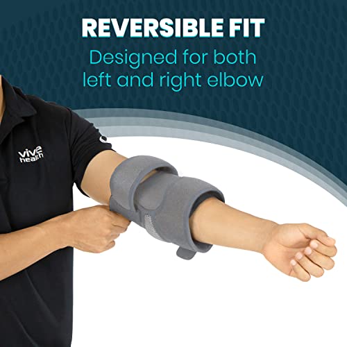 Vive Elbow Brace - Tennis Compression Sleeve - Wrap For Golfers, Bursitis, Left Or Right Arm - Tendonitis Support Strap For Golf, Men And Women - Epicondylitis And Sports Recovery (Gray, Standard) #TOP4