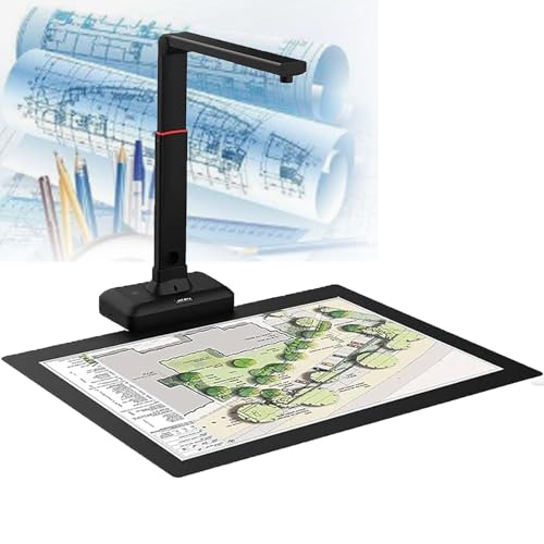 ZHIXUMM A2 Overhead Scanner, Book Scanner, Document Scanner - Usb Document Camera, 23mp High Resolution, 130 Languages Ocr, Auto Flatten & Fingerprint Removal Technologies, For Book & Document