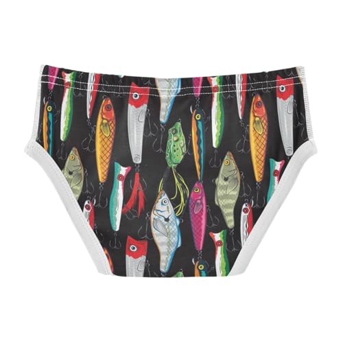 Boys' Exclusive Briefs Toddler Underwear 95% Combed Cotton Boxerbriefs 2T Fishing Lure Pattern 152