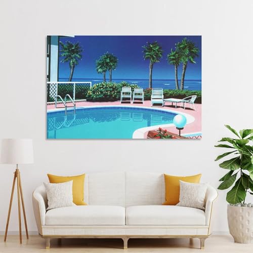 Toile piscine tropicale style Hiroshi Nagai impression premium 50x75 - 4