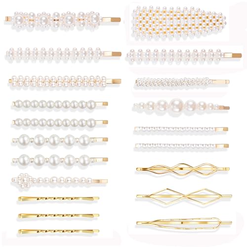 SUMAJU 20Pcs Pearl Hair Clips, Decorative Cute Barrettes Bobby Ha...