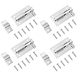 4 Stück Türriegel, 63x28mm Riegelschloss Edelstahl Schubriegel Abschließbar mit Schrauben Verriegelung Tür für Möbel Tür Gartentor Innen Außen