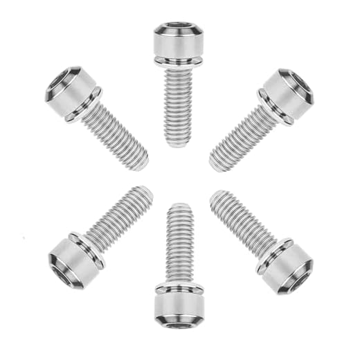 Yaruijia Titanium Bolt for Bike Stem M5x16/18/20mm Socket Cap Head Screws with Washer Pack of 6 (M5x20mm, Titanium)