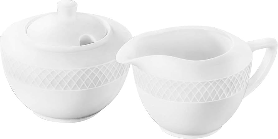 Amazon.com: Fine Porcelain Sugar Bowl & Creamer Set: Sugar