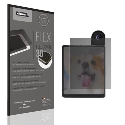 dipos FLEX 1x Protetor de ecrã de privacidade mate compatível com Ikko MindOne Pro, cobertura 100% de ecrã, compatível com impressões digitais, adequado para capas, filtro anti-espionagem 2 vias