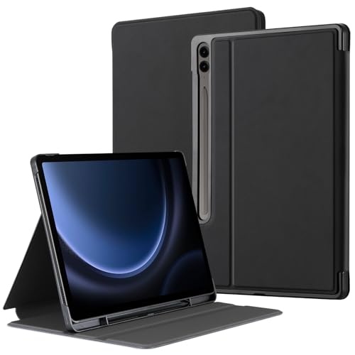 Cobak Case for Samsung Galaxy Tab S9 FE Plus / S9 FE Plus 12.4 Inch 2023 with S Pen Holder, Slim, Multi Viewing Angles, Shockproof Smart Folio Cover with Auto Sleep/Wake Feature, Black