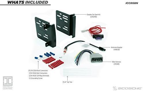 SCOSCHE Install Centric ICCR6BN Compatible with Select Chrysler/Dodge/Jeep 2007-14 Double DIN Complete Stereo Installation Solution for Installing an Aftermarket Stereo Black