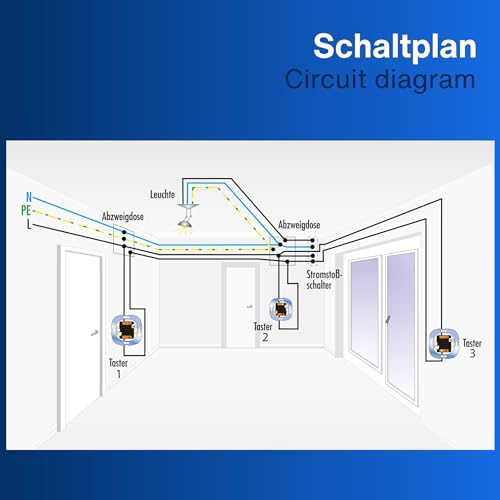 REV AquaStorm Taster - Wipptaster Feuchtraum IP55, Tastschalter einpolig, Unterputz, 230V, 10A, anthrazit