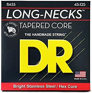 DR, 45-125 Medium Set Handmade Long Neck Taper Stainless Steel Coated 5 Bass Strings (TMH545)