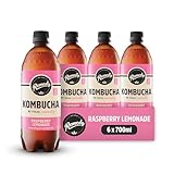 Remedy Kombucha Tea - Raspberry Lemonade - Sparkling Live Cultured Drink - Naturally Sugar Free Soft Drink - Probiotic Drink for Gut Health - 6 x 700ml