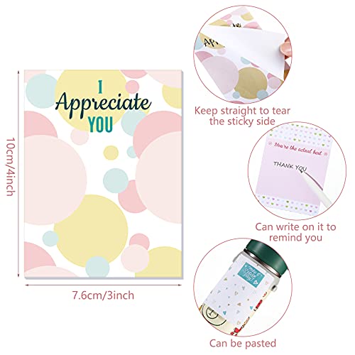 12 Pieces Appreciation Sticky Notes 3 x 4 Inch Fun Motivational Inspirational Positive Modern Cute Encouragement to Do List Notepad for Shopping List Study Planner 30 Sheets Each(Sweet Style)