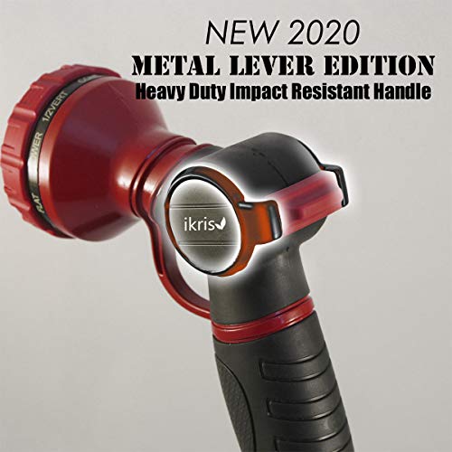 ikris Metal Lever Garden Hose Nozzle 10-Pattern One-Touch Sprayer - Thumbnail 2