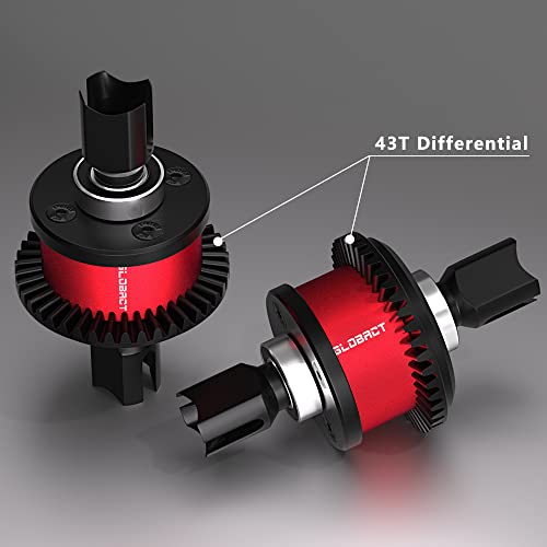 Globact Steel 43T Differential Active F/R Diff Set With 10T Input Gear For Arrma 1/7 Felony Limitless Infraction Fireteam Mojave 1/8 Typhon Notorious Kraton Outcast 6S Series Upgrade Parts (2Pcs) #TOP4