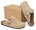 Imagen de Zuecos y Mules Hombre Mujer Zapatillas Casa Cómodas Pantuflas de Piel con Plantilla de Corcho Zapatos Antideslizante